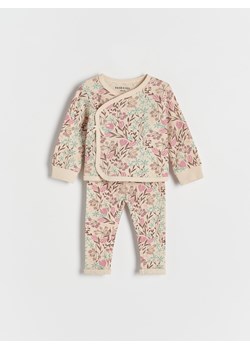 Reserved - Bawełniany komplet w kwiaty - kremowy ze sklepu Reserved w kategorii Komplety niemowlęce - zdjęcie 162102135