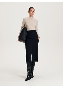 Reserved - Spódnica midi z kieszeniami - czarny ze sklepu Reserved w kategorii Spódnice - zdjęcie 162102207
