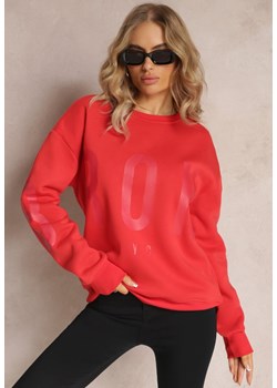Czerwona Bluza Oversize z Nadrukiem Ulanef ze sklepu Renee odzież w kategorii Bluzy damskie - zdjęcie 162104525