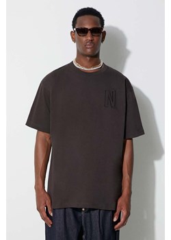 Norse Projects t-shirt bawełniany Simon Loose Organic Heavy Jersey N Logo T-Shirt kolor brązowy z aplikacją N01-0645-2022 ze sklepu PRM w kategorii T-shirty męskie - zdjęcie 162105759