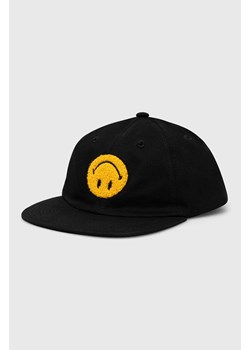 Market czapka z daszkiem bawełniana x Smiley kolor czarny z aplikacją ze sklepu PRM w kategorii Czapki z daszkiem damskie - zdjęcie 162105767