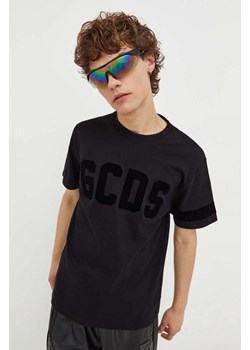 GCDS t-shirt bawełniany kolor czarny z aplikacją ze sklepu ANSWEAR.com w kategorii T-shirty męskie - zdjęcie 162109929