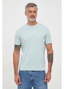 BOSS t-shirt BOSS ORANGE męski kolor niebieski gładki 50473278 ze sklepu ANSWEAR.com w kategorii T-shirty męskie - zdjęcie 162110029
