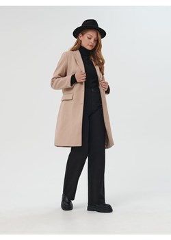 Sinsay - Płaszcz z wełną - beżowy ze sklepu Sinsay w kategorii Płaszcze damskie - zdjęcie 162117429