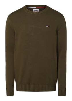 Tommy Jeans Sweter męski Mężczyźni Bawełna oliwkowy jednolity ze sklepu vangraaf w kategorii Bluzy męskie - zdjęcie 162118169