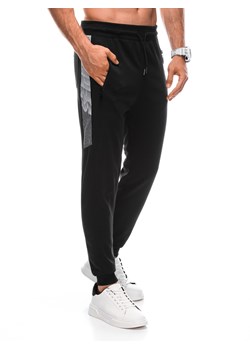 Spodnie męskie dresowe 1393P - czarne ze sklepu Edoti w kategorii Spodnie męskie - zdjęcie 162120608