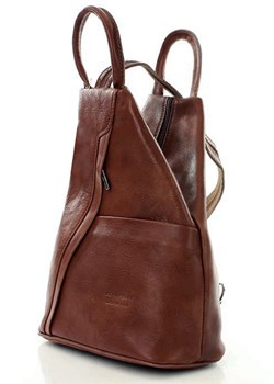 Kultowy plecak damski vegetable leather - MARCO MAZZINI brąz ze sklepu Verostilo w kategorii Plecaki - zdjęcie 162137937