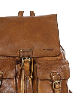 Elegancki plecak damski A4 ze skóry naturalnej - MARCO MAZZINI brąz koniak ze sklepu Verostilo w kategorii Plecaki - zdjęcie 162139576
