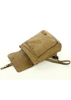 MARCO MAZZINI Miejski plecak skórzany w stylu old look handmade leather beżowy cappuccino ze sklepu Verostilo w kategorii Plecaki - zdjęcie 162141199