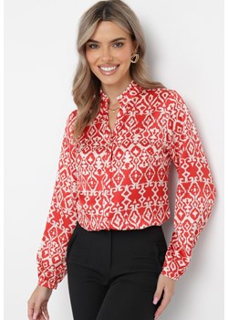 Czerwona Koszula we Wzorzysty Print Enzoa ze sklepu Born2be Odzież w kategorii Koszule damskie - zdjęcie 162142526