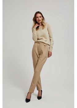 Eleganckie spodnie beżowe ze sklepu Moodo.pl w kategorii Spodnie damskie - zdjęcie 162162725