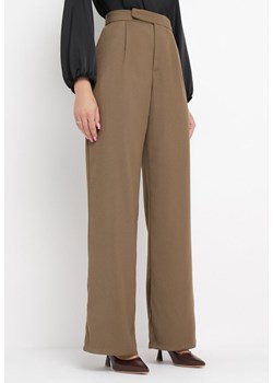Brązowe Klasyczne Spodnie z Kieszeniami i Prostą Nogawką Trisonore ze sklepu Born2be Odzież w kategorii Spodnie damskie - zdjęcie 162163348