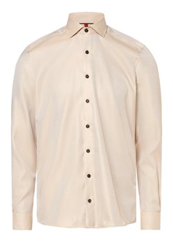 Finshley & Harding Koszula męska Mężczyźni Slim Fit Bawełna piaskowy wypukły wzór tkaniny ze sklepu vangraaf w kategorii Koszule męskie - zdjęcie 162196838