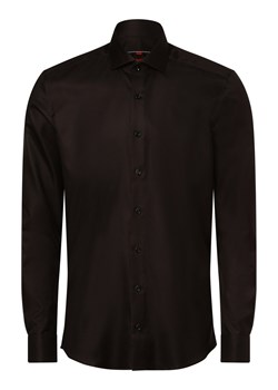 Finshley & Harding Koszula męska Mężczyźni Slim Fit Bawełna czarny wypukły wzór tkaniny ze sklepu vangraaf w kategorii Koszule męskie - zdjęcie 162196839