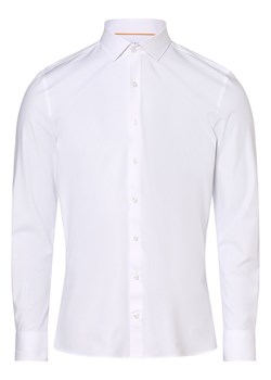 Finshley & Harding Koszula męska łatwa w prasowaniu Mężczyźni Super Slim Fit Bawełna biały jednolity ze sklepu vangraaf w kategorii Koszule męskie - zdjęcie 162196888