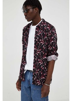 The Kooples koszula męska kolor czarny regular z kołnierzykiem klasycznym ze sklepu ANSWEAR.com w kategorii Koszule męskie - zdjęcie 162198467