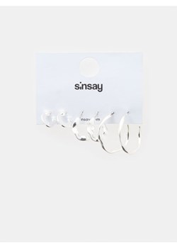 Sinsay - Kolczyki 3 pack - srebrny ze sklepu Sinsay w kategorii Kolczyki - zdjęcie 162213356