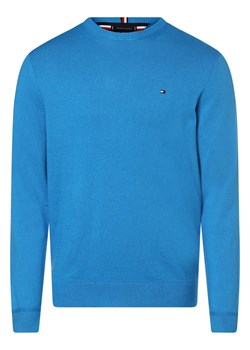 Tommy Hilfiger Sweter z dodatkiem kaszmiru Mężczyźni Bawełna niebieski jednolity ze sklepu vangraaf w kategorii Swetry męskie - zdjęcie 162213829