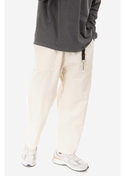 Gramicci spodnie bawełniane Loose Tapered Pant kolor beżowy szerokie medium waist G103.OGT-KREMOWY ze sklepu PRM w kategorii Spodnie męskie - zdjęcie 162215327