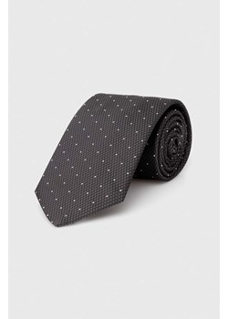 BOSS krawat jedwabny kolor szary ze sklepu ANSWEAR.com w kategorii Krawaty - zdjęcie 162234587