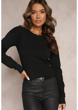 Czarny Sweter z Długim Rękawem Sindella ze sklepu Renee odzież w kategorii Swetry damskie - zdjęcie 162269169
