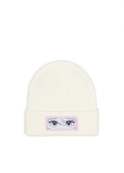Cropp - Kremowa czapka z motywem anime - biały ze sklepu Cropp w kategorii Czapki zimowe damskie - zdjęcie 162269755