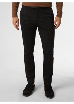 Finshley & Harding London Męskie spodnie od garnituru modułowego Mężczyźni Slim Fit antracytowy w kratkę ze sklepu vangraaf w kategorii Spodnie męskie - zdjęcie 162269857
