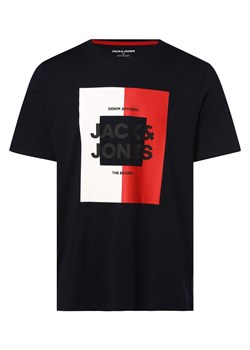 Jack & Jones T-shirt męski Mężczyźni Bawełna granatowy nadruk ze sklepu vangraaf w kategorii T-shirty męskie - zdjęcie 162272385