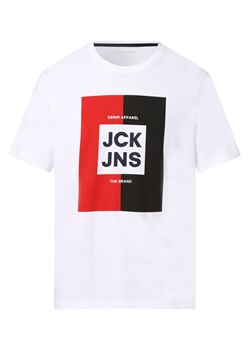 Jack & Jones T-shirt męski Mężczyźni Bawełna biały nadruk ze sklepu vangraaf w kategorii T-shirty męskie - zdjęcie 162272386