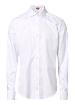 Finshley & Harding Koszula męska z wywijanymi mankietami Mężczyźni Slim Fit Bawełna biały jednolity ze sklepu vangraaf w kategorii Koszule męskie - zdjęcie 162272409