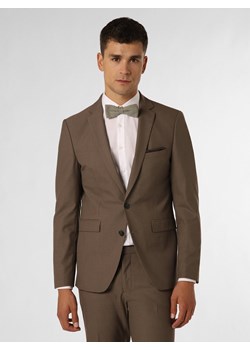 Finshley & Harding Męska marynarka od garnituru modułowego Mężczyźni Slim Fit taupe jednolity ze sklepu vangraaf w kategorii Marynarki męskie - zdjęcie 162272496