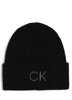 Calvin Klein Czapka damska Kobiety Sztuczne włókno czarny jednolity ze sklepu vangraaf w kategorii Czapki zimowe damskie - zdjęcie 162272537