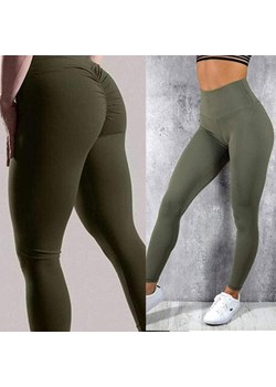 Gładkie legginsy sportowe - Zielony / S ze sklepu Valetta.pl w kategorii Spodnie damskie - zdjęcie 162279177