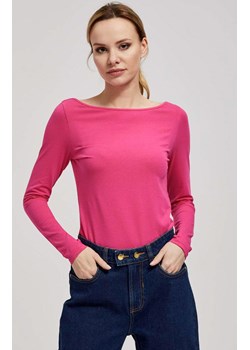 Bawełniana różowa bluzka z długimi rękawami 4207, Kolor różowy, Rozmiar XS, Moodo ze sklepu Primodo w kategorii Bluzki damskie - zdjęcie 162289917