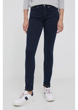 Calvin Klein Jeans jeansy damskie kolor granatowy ze sklepu ANSWEAR.com w kategorii Jeansy damskie - zdjęcie 162294619