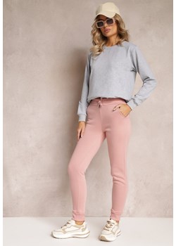 Różowe Spodnie Dresowe z Regularnym Stanem i Polarem Minnah ze sklepu Renee odzież w kategorii Spodnie damskie - zdjęcie 162300705