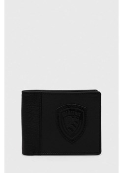 Blauer portfel skórzany męski kolor czarny ze sklepu ANSWEAR.com w kategorii Portfele męskie - zdjęcie 162303237