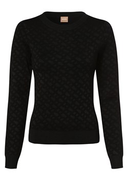 BOSS Sweter damski Kobiety wiskoza czarny wzorzysty ze sklepu vangraaf w kategorii Swetry damskie - zdjęcie 162309438