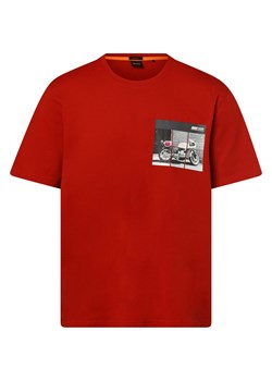 BOSS Orange T-shirt męski Mężczyźni Bawełna czerwony nadruk ze sklepu vangraaf w kategorii T-shirty męskie - zdjęcie 162309447