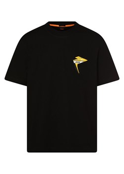 BOSS Orange T-shirt męski Mężczyźni Bawełna czarny jednolity ze sklepu vangraaf w kategorii T-shirty męskie - zdjęcie 162309448