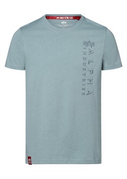 Alpha Industries T-shirt męski Mężczyźni Bawełna jasnoniebieski jednolity ze sklepu vangraaf w kategorii T-shirty męskie - zdjęcie 162309468