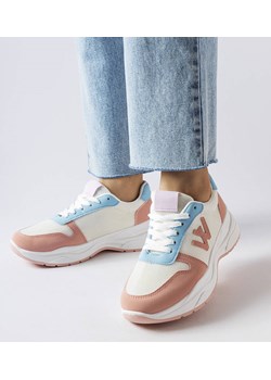 Biało-Różowo-niebieskie sneakersy Teresio ze sklepu gemre w kategorii Buty sportowe damskie - zdjęcie 162310089