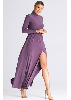 Sukienka długa z golfem fioletowa M936, Kolor fioletowy, Rozmiar L, Figl ze sklepu Primodo w kategorii Sukienki - zdjęcie 162313628