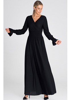 Długa czarna sukienka z bufiastym rękawem M940, Kolor czarny, Rozmiar L/XL, Figl ze sklepu Primodo w kategorii Sukienki - zdjęcie 162313658