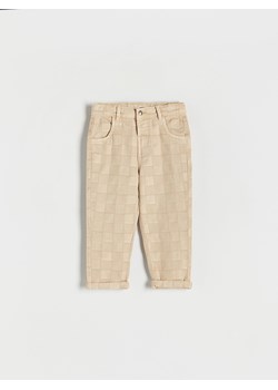 Reserved - Spodnie chino w kratę - kremowy ze sklepu Reserved w kategorii Spodnie i półśpiochy - zdjęcie 162347605