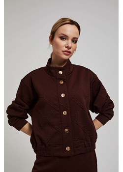 Bluza z ozdobnymi guzikami brązowa ze sklepu Moodo.pl w kategorii Bluzy damskie - zdjęcie 162354748