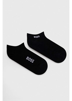 BOSS skarpetki 2-pack damskie kolor czarny 50502054 ze sklepu ANSWEAR.com w kategorii Skarpetki damskie - zdjęcie 162357868