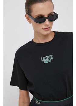 Lacoste t-shirt bawełniany kolor czarny ze sklepu ANSWEAR.com w kategorii Bluzki damskie - zdjęcie 162358466