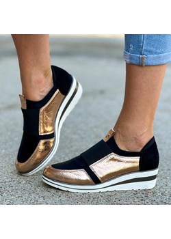 Czarne sneakersy damskie JEZZI 1738-16 GL ze sklepu suzana.pl w kategorii Buty sportowe damskie - zdjęcie 162362859