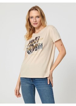 Sinsay - Koszulka z nadrukiem - kremowy ze sklepu Sinsay w kategorii Bluzki damskie - zdjęcie 162369468